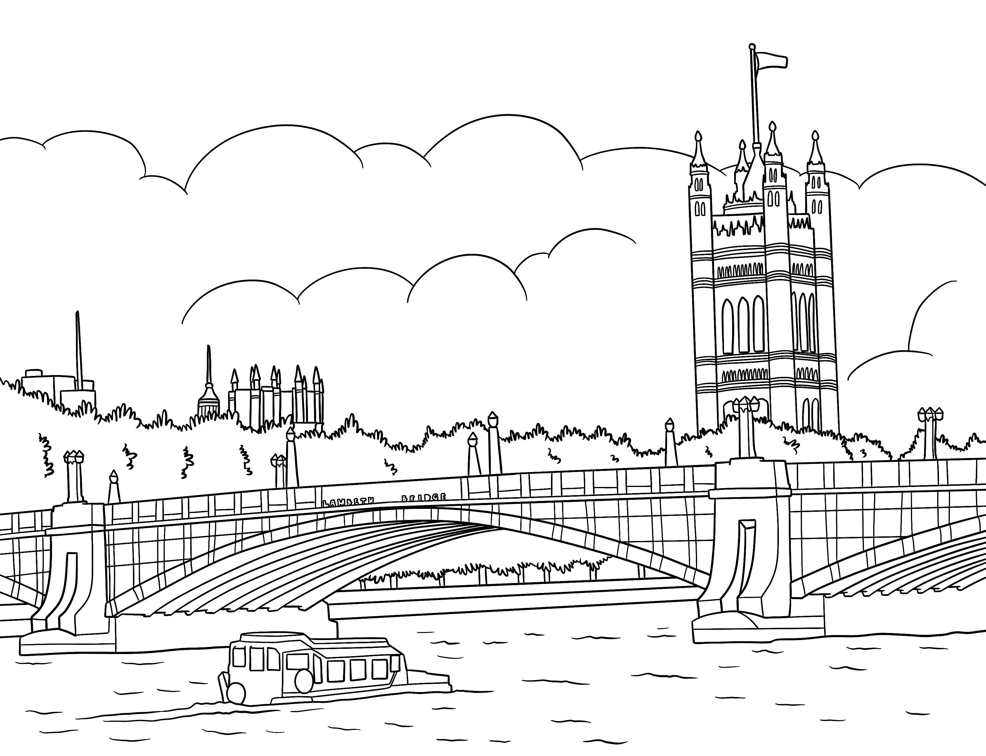 London Bridges Colouring Book (A4) - Image 5