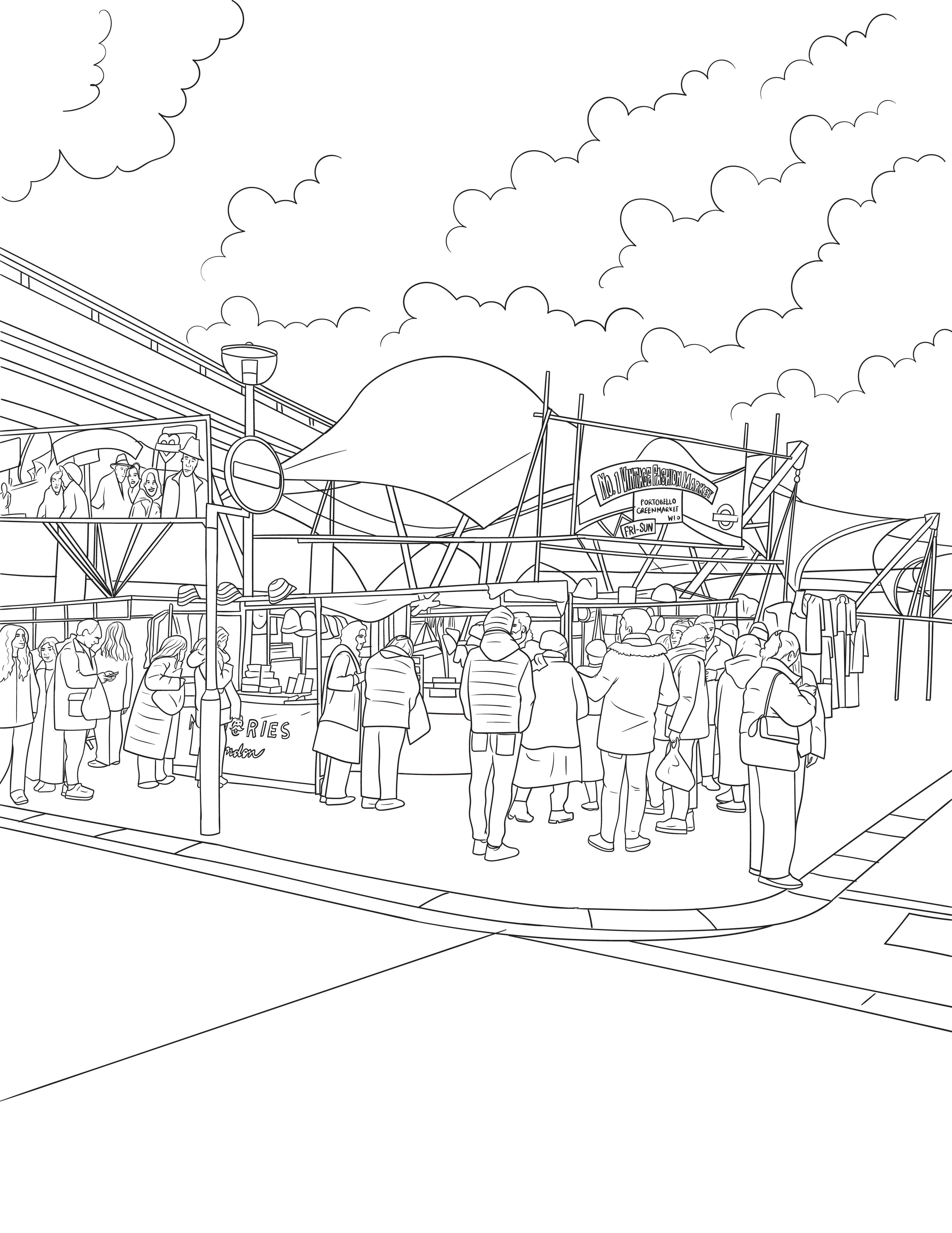 Notting Hill Colouring Book (A4) - Image 4